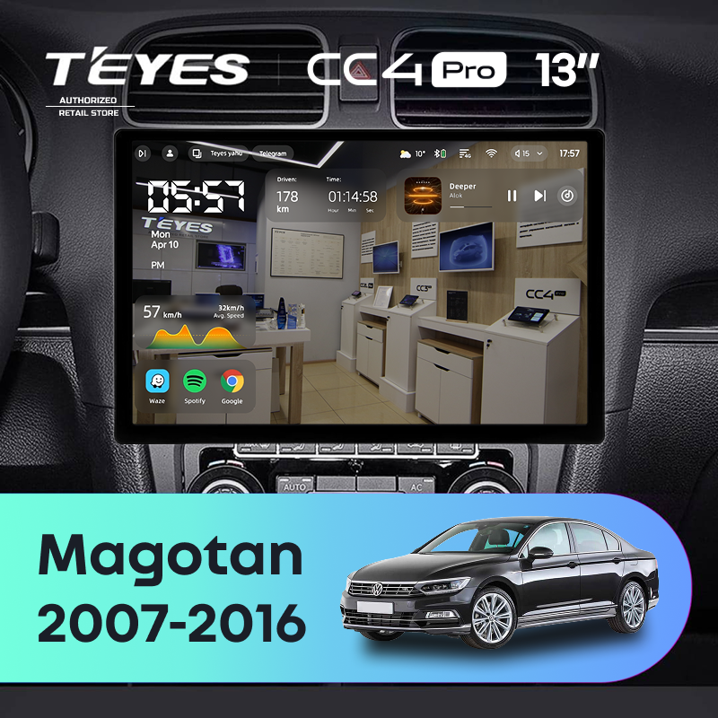 Штатная магнитола Teyes CC4 Pro 8/128 Volkswagen Magotan (2007-2016) (13&quot;)