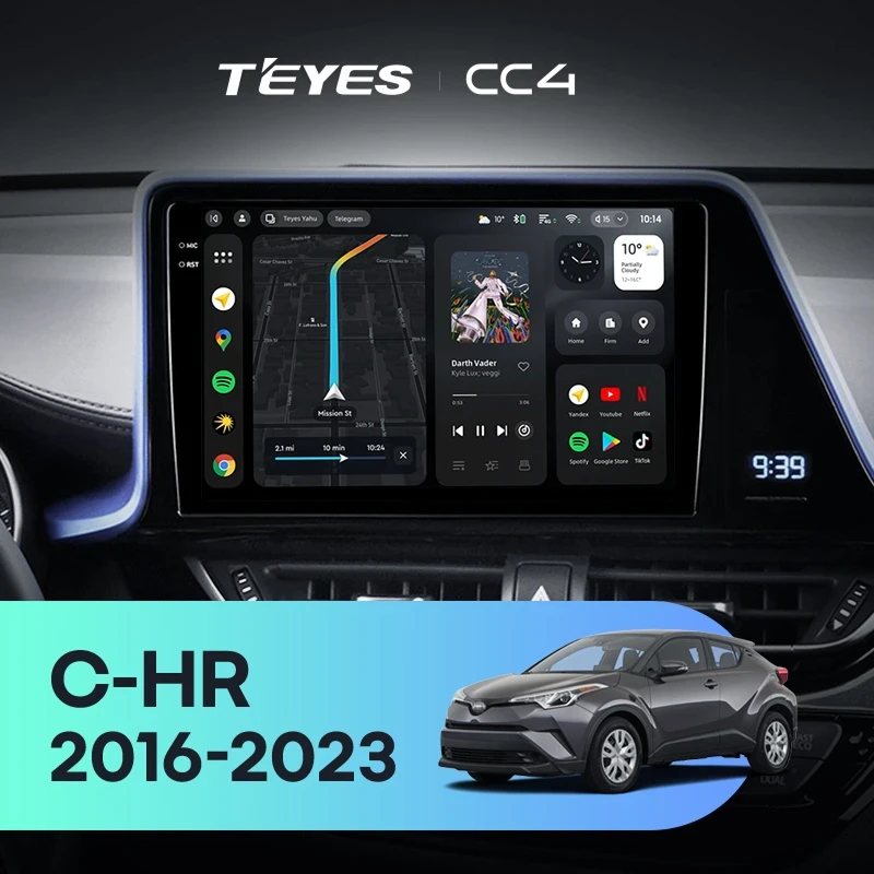 Штатная магнитола Teyes CC4 6/64 Toyota C-HR 1 (2016-2023) F2