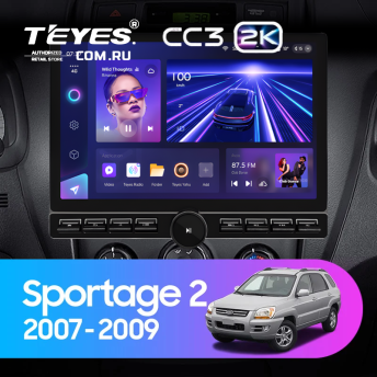 Штатная магнитола Teyes CC3 2K 6/128 Kia Sportage 2 (2007-2009) (13&quot; с кнопками)