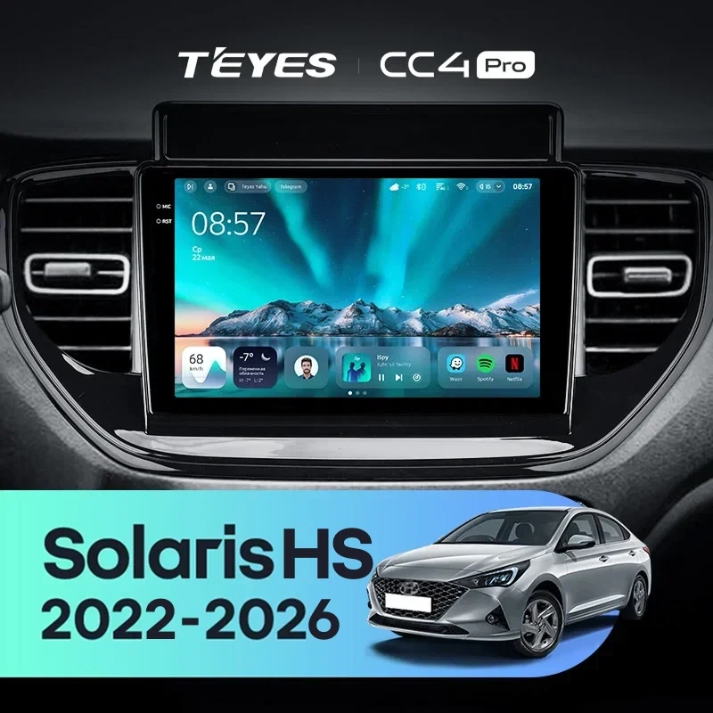 Штатная магнитола Teyes CC4 Pro 8/128 Solaris HS (2022-2026)
