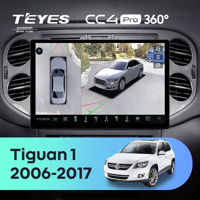 Штатная магнитола Teyes CC4 Pro 360 8/128 Volkswagen Golf Plus (2005-2014) (серая) F2 (13")