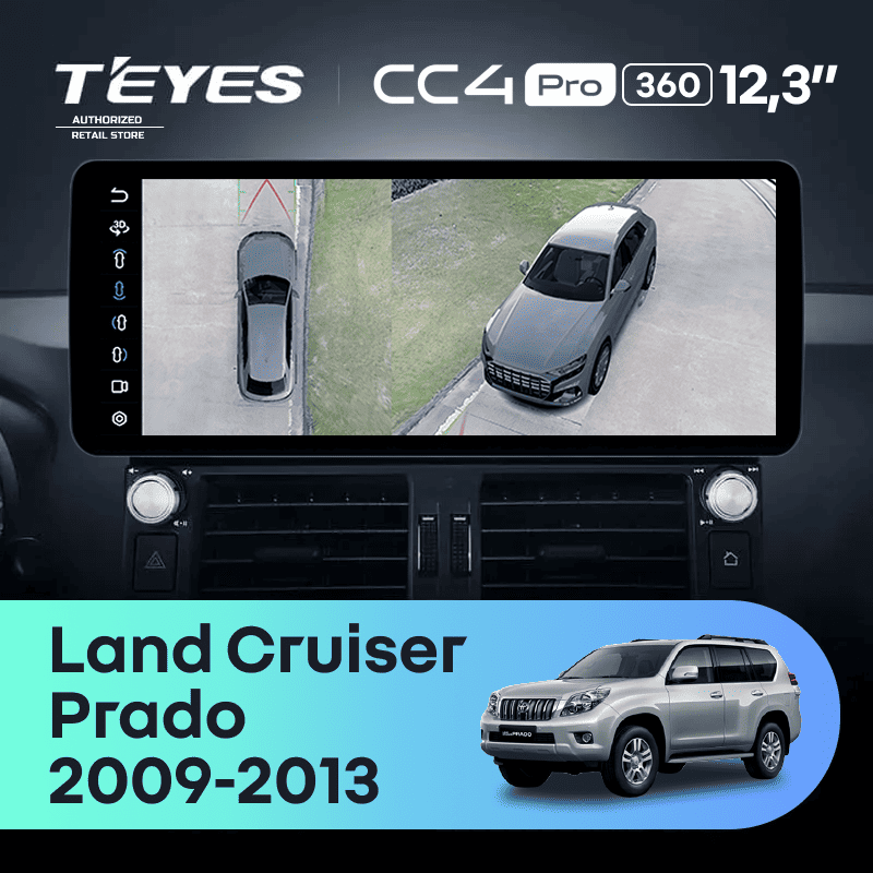 Штатная магнитола Teyes CC4 Pro 12.3" 360 8/128 Toyota Land Cruiser Prado 150 (2009-2013)