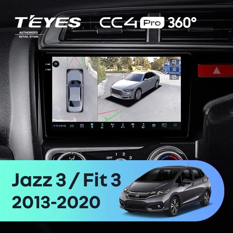 Штатная магнитола Teyes CC4 Pro 360 8/128 Honda Fit 3 GP GK (2013-2020) Тип-A Правый руль