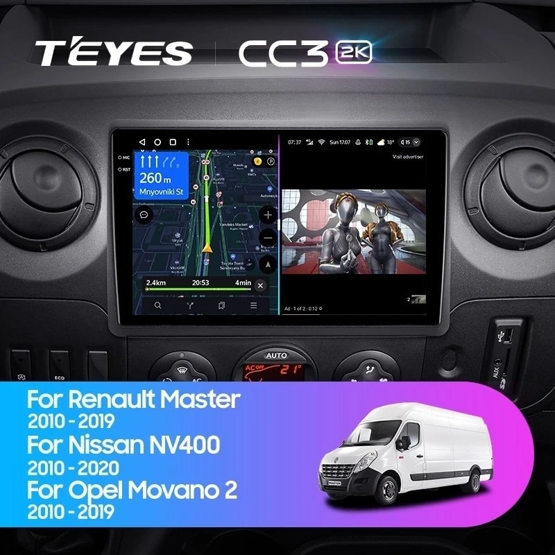 Штатная магнитола Teyes CC3 2K 4/32 Nissan NV400 (2010-2020) F2