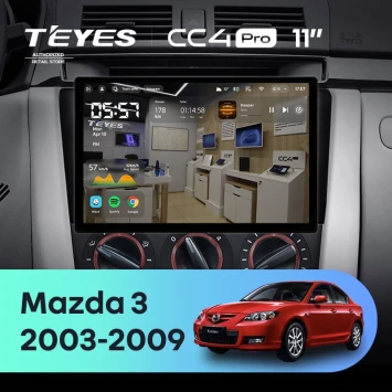 Штатная магнитола Teyes CC4 Pro 12/256 Mazda 3 1 BK (2003-2009) (11")