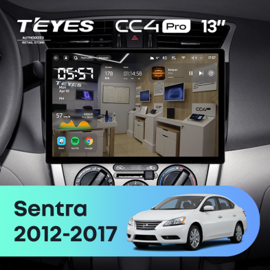 Штатная магнитола Teyes CC4 Pro 8/128 Nissan Sentra B17 (2012-2017) (13&quot;)