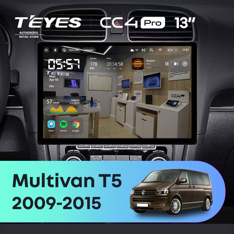 Штатная магнитола Teyes CC4 Pro 8/128 Volkswagen Multivan T5 (2009-2015) (13&quot;)