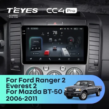 Штатная магнитола Teyes CC4 Pro 8/128 Mazda BT-50 (2006-2011) (0din)