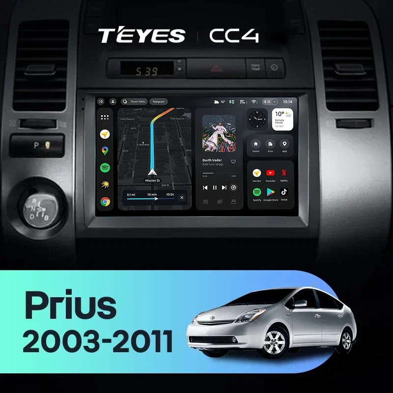 Штатная магнитола Teyes CC4 8/128 Toyota Prius XW20 II (2003-2011) F2