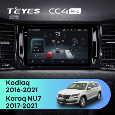 Штатная магнитола Teyes CC4 Pro 8/128 Skoda Karoq (2017-2021) Тип-A