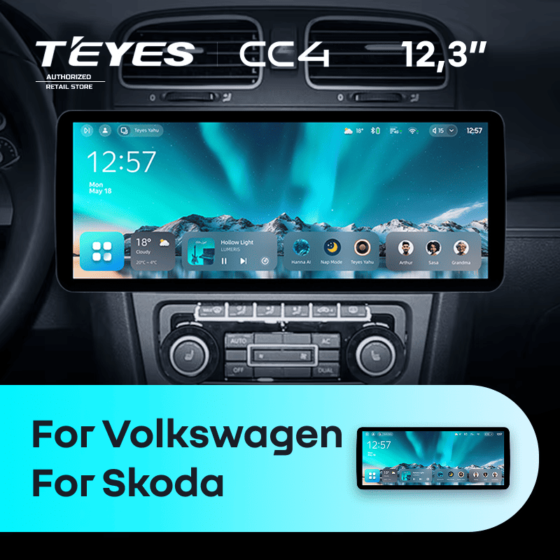 Штатная магнитола Teyes CC4 12.3" 8/128 Volkswagen Golf 8 (2008-2016)