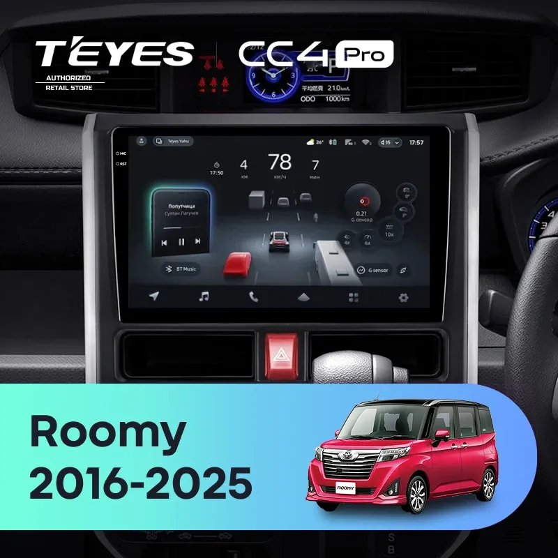 Штатная магнитола Teyes CC4 Pro 8/128 Toyota Roomy (2016-2025) Правый руль