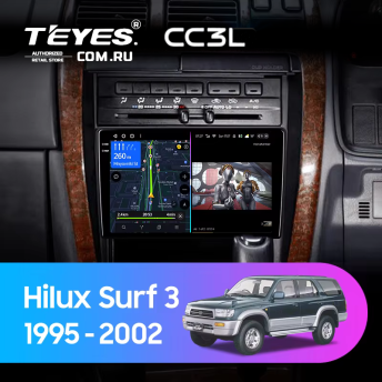 Штатная магнитола Teyes CC3L 4/32 Toyota Hilux Surf 3 N180 (1995-2002 ) Правый руль