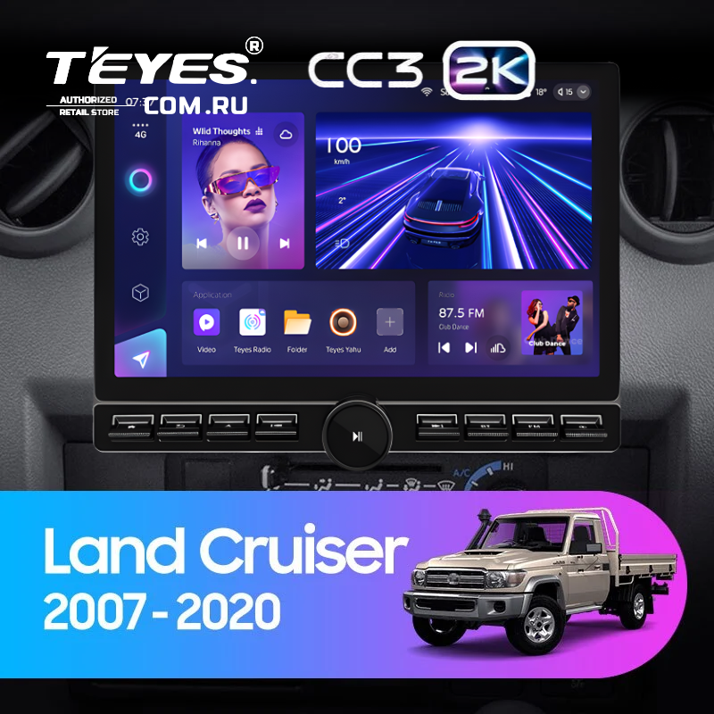 Штатная магнитола Teyes CC3 2K 6/128 Toyota Land Cruiser 70 Series LC 79 (2007-2020) (13&quot; с кнопками)