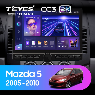 Штатная магнитола Teyes CC3 2K 6/128 Mazda 5 2 CR (2005-2010) (13&quot; с кнопками)
