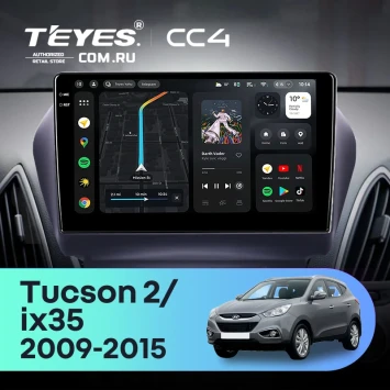 Штатная магнитола Teyes CC4 6/64 Hyundai ix35 (2009-2015) (Tucson 2) Тип-C (10")