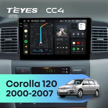 Штатная магнитола Teyes CC4 8/128 Toyota Corolla 120 (2000-2007) (черная) F1