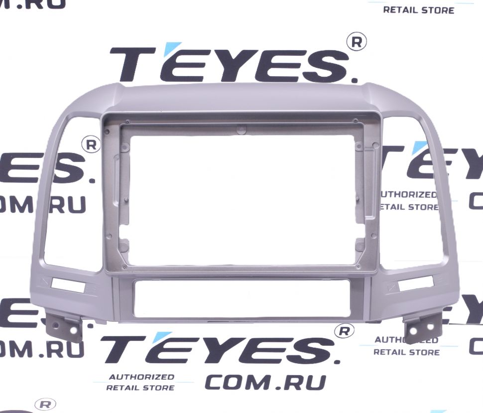 Переходная рамка Hyundai Santa Fe 2 (2006-2012) (Серебро) (9&quot;)