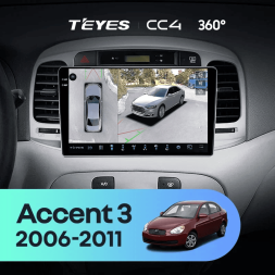 Штатная магнитола Teyes CC4 360 6/64 Hyundai Accent 3 (2006-2011)