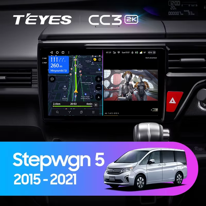 Штатная магнитола Teyes CC3 2K 4/64 Honda Stepwgn 5 (2015-2021) Правый руль