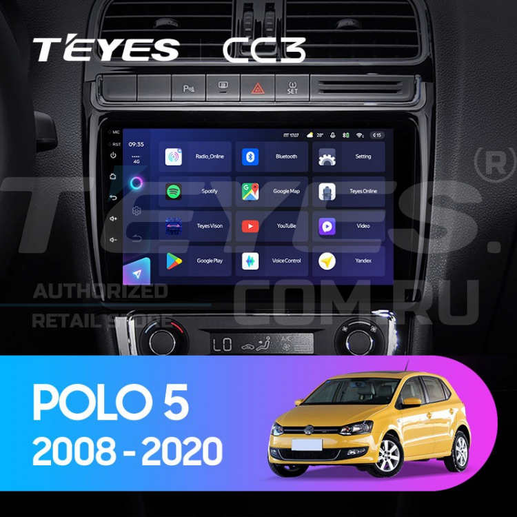 Штатная магнитола Teyes CC3 4/32 Volkswagen Polo 5 (2008-2020) купить в Москве интернет-магазине Teyes.com.ru