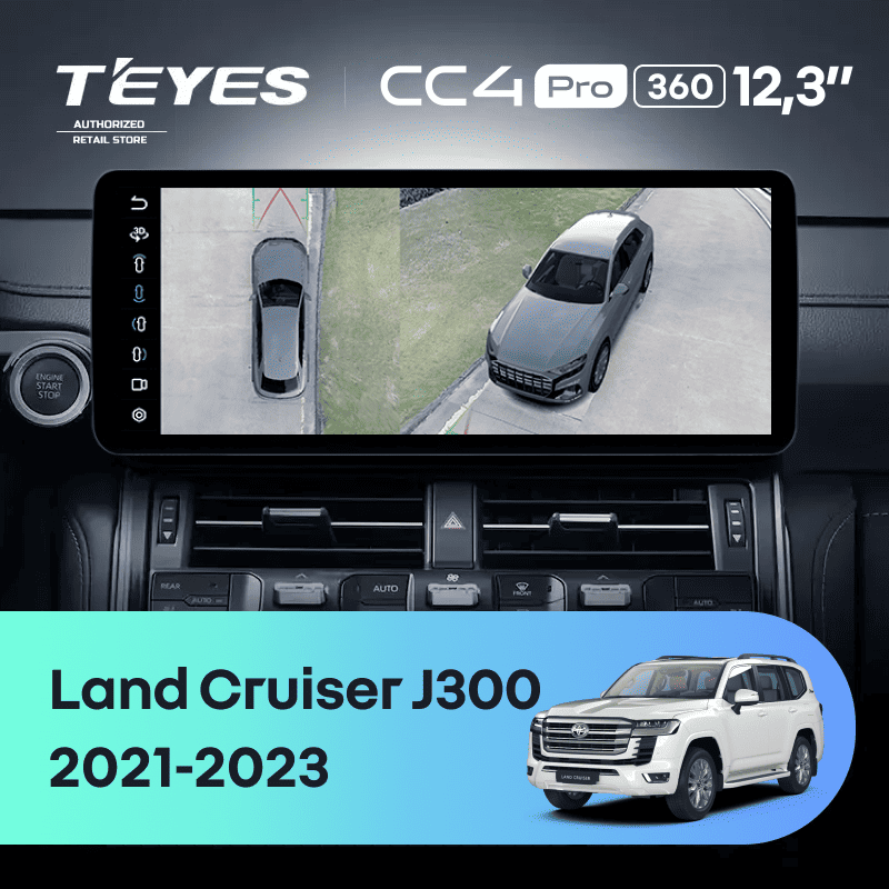 Штатная магнитола Teyes CC4 Pro 12.3" 360 8/128 Toyota Land Cruiser J300 300 (2021-2023) F1
