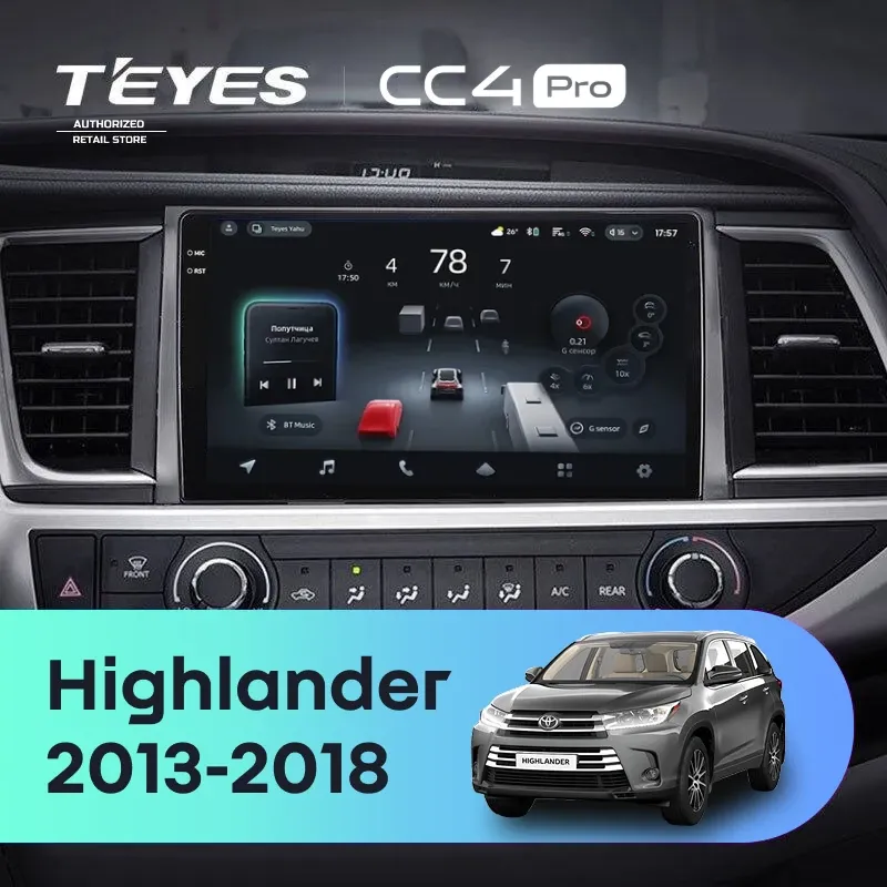 Штатная магнитола Teyes CC4 Pro 8/128 Toyota Highlander 3 XU50 (2013-2018)