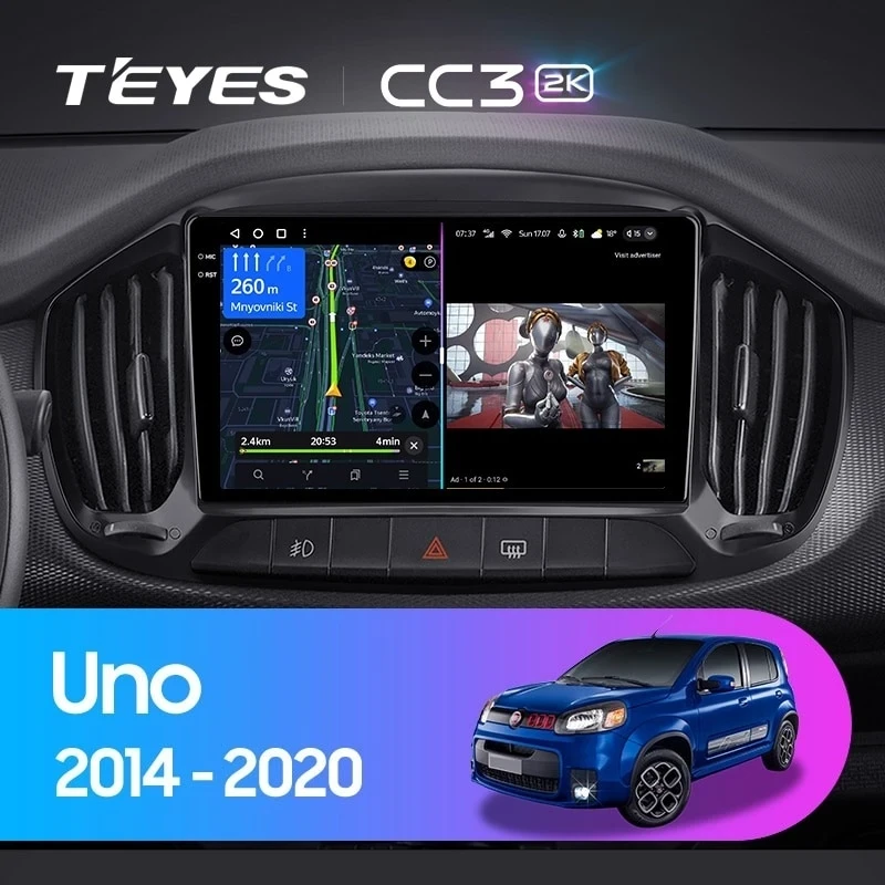 Штатная магнитола Teyes CC3 2K 360 6/128 Fiat Uno (2014-2020)