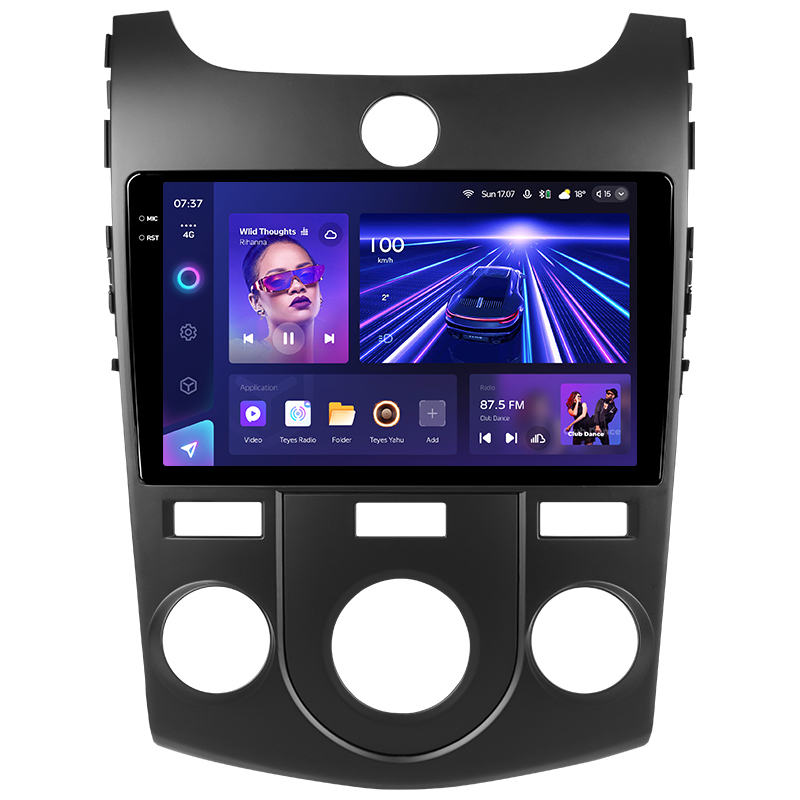 Переходная рамка Kia Cerato 2 TD (2008-2013) (чёрная) F3 (9&quot;)