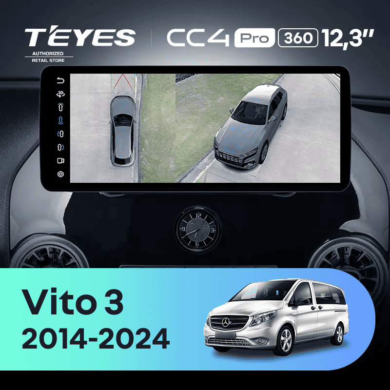 Штатная магнитола Teyes CC4 Pro 12.3" 360 12/256 Mercedes-Benz Vito 3 W447 (2014-2024)