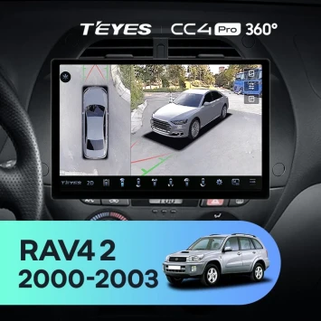 Штатная магнитола Teyes CC4 Pro 360 8/128 Toyota RAV4 2 CA20 (2000-2003) F3 (13")