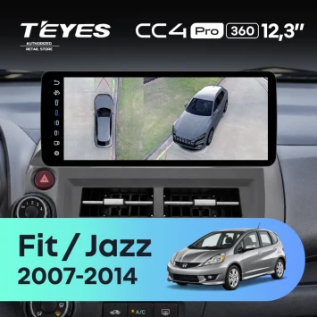 Штатная магнитола Teyes CC4 Pro 12.3" 360 12/256 Honda Jazz 2 (2007-2014)
