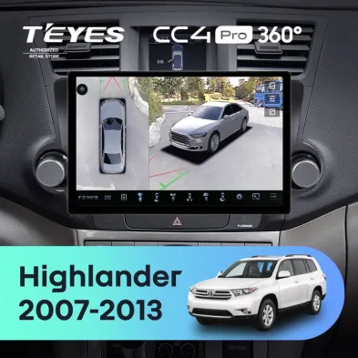Штатная магнитола Teyes CC4 Pro 360 12/256 Toyota Highlander 2 XU40 (2007-2013) F1 (11")