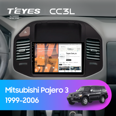 Штатная магнитола Teyes CC3L 4/32 Mitsubishi Pajero 3 (1999-2006) (черная)