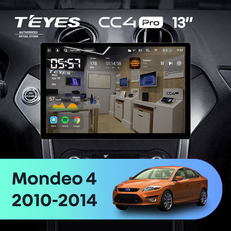 Штатная магнитола Teyes CC4 Pro 8/128 Ford Mondeo 4 (2011-2014) (13&quot;)