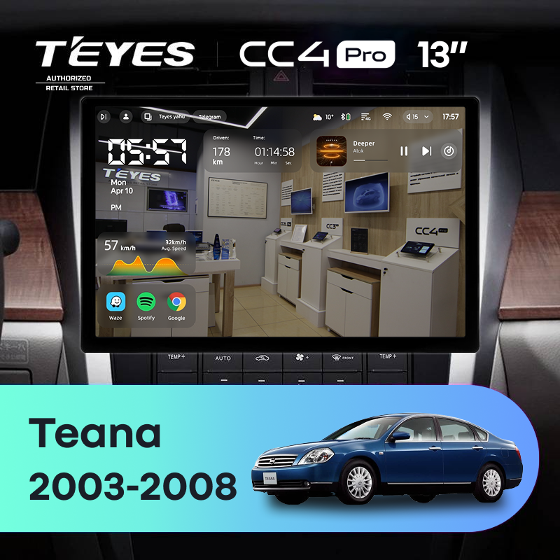 Штатная магнитола Teyes CC4 Pro 8/128 Nissan Teana J31 (2003-2008) F2 (13&quot;)