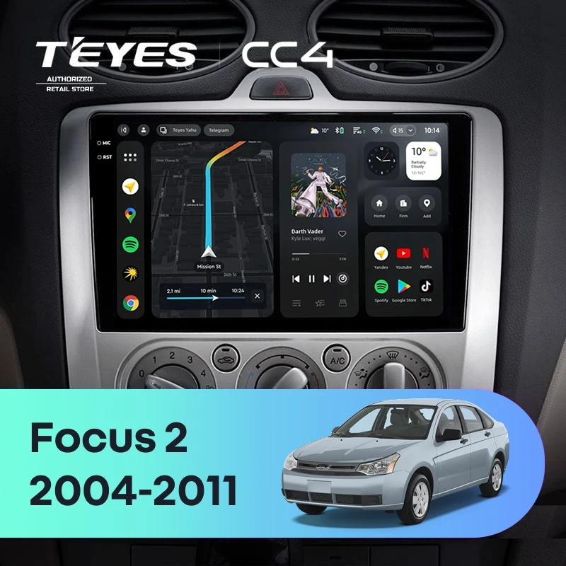 Штатная магнитола Teyes CC4 8/128 Ford Focus 2 Mk 2 (2004-2011) F2