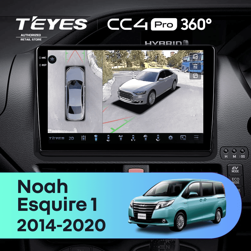 Штатная магнитола Teyes CC4 Pro 360 12/256 Toyota Voxy III R80 (2014-2020) F2 Правый руль