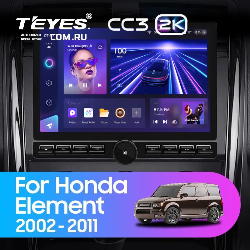 Штатная магнитола Teyes CC3 2K 6/128 Honda Element YH (2002-2011) (13&quot; с кнопками)