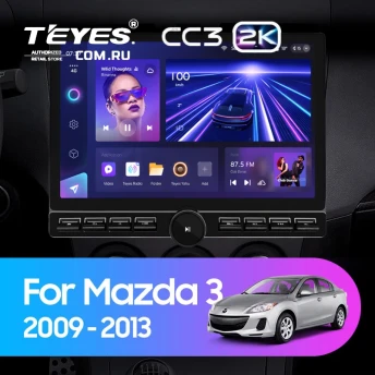 Штатная магнитола Teyes CC3 2K 6/128 Mazda 3 2 (2009-2013) (13" с кнопками)