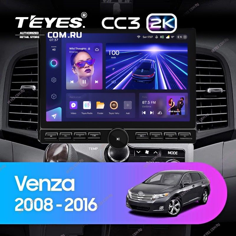 Штатная магнитола Teyes CC3 2K 6/128 Toyota Venza (2008-2016) (13&quot; с кнопками)