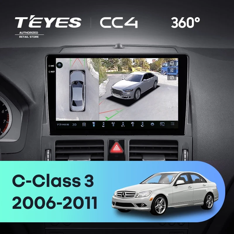 Штатная магнитола Teyes CC4 360 8/128 Mercedes-Benz C-Class 3 W204 S204 (2006-2011)
