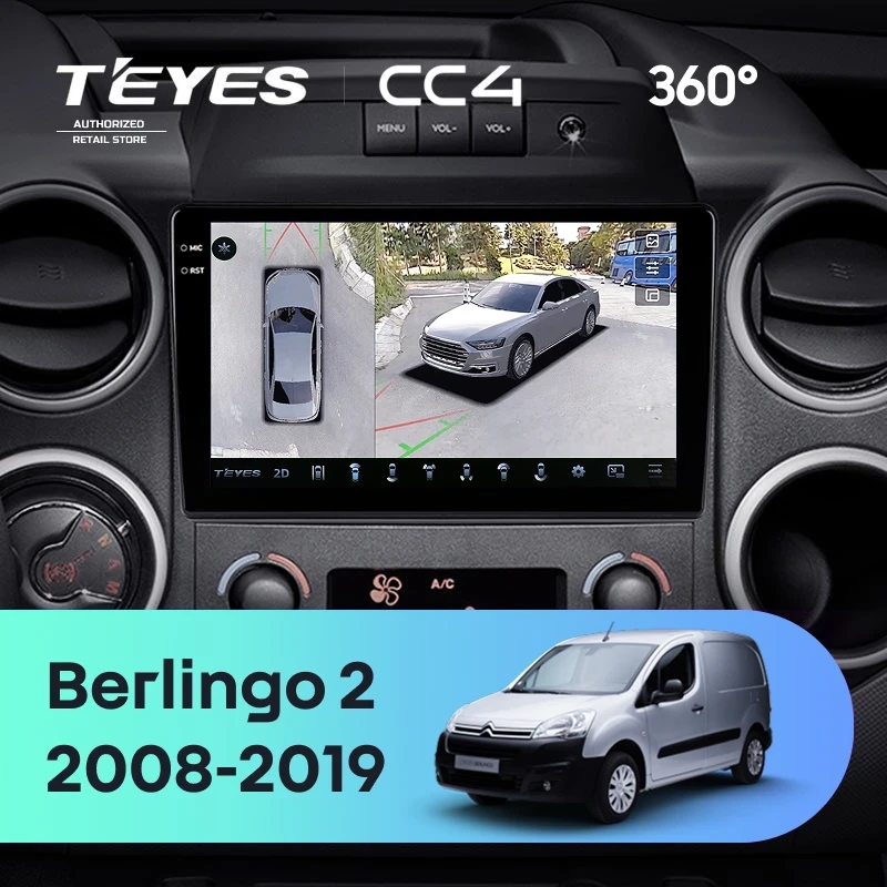 Штатная магнитола Teyes CC4 360 8/128 Citroen Berlingo 2 B9 (2008-2019)