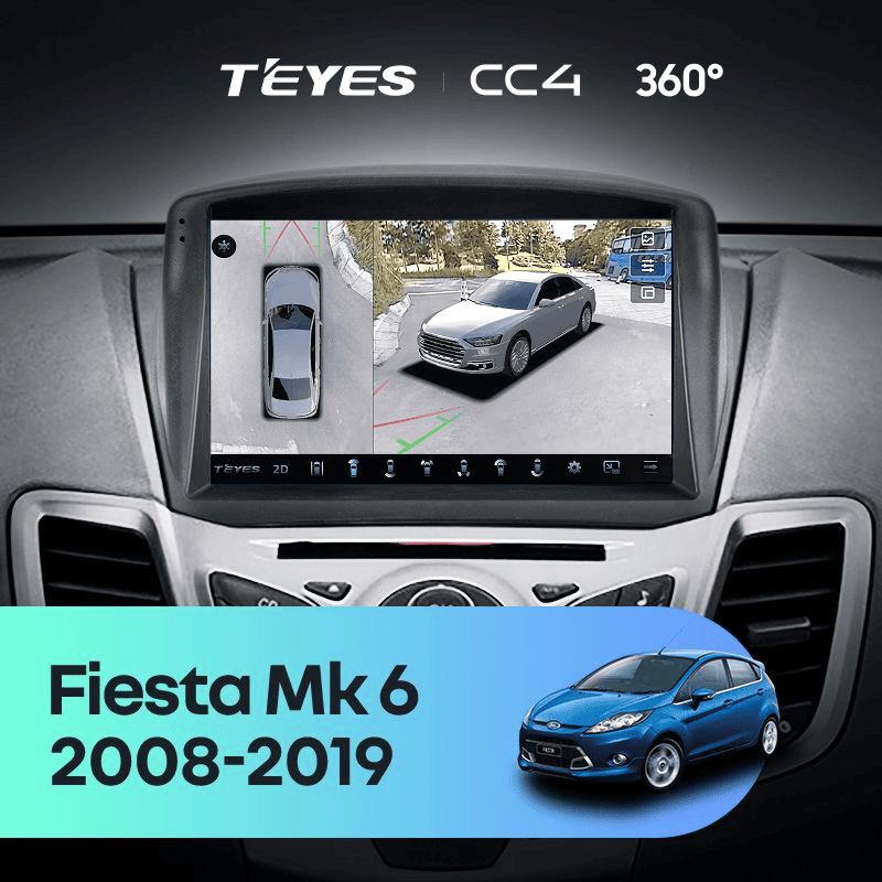 Штатная магнитола Teyes CC4 360 8/128 Ford Fiesta Mk 6 (2008-2019) F2 Тип-A