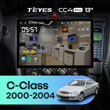 Штатная магнитола Teyes CC4 Pro 12/256 Mercedes-Benz C/CLK-Class S203 W203 W209 A209 (2000-2005) F1 (13")