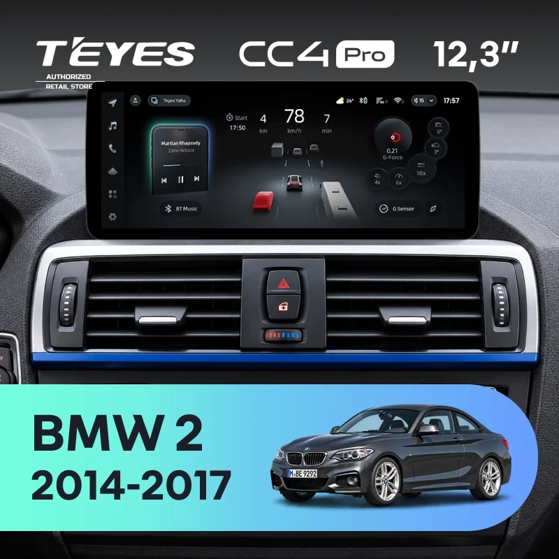 Штатная магнитола Teyes CC4 Pro 12.3" 8/128 BMW 2 (F22) (2014-2017)