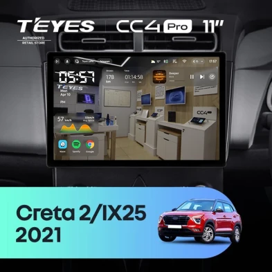 Штатная магнитола Teyes CC4 Pro 12/256 Hyundai Creta 2 2021+ (глянец) F2 (11")