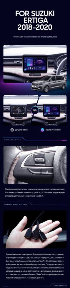 Штатная магнитола Teyes CC3 2K 6/128 Suzuki Ertiga (2018-2020)