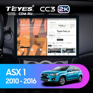 Штатная магнитола Teyes CC3 2K 4/64 Mitsubishi ASX 1 (2010-2016) Тип-A (13&quot;)