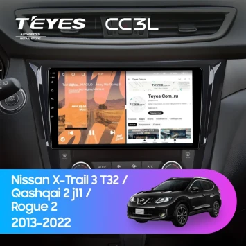 Штатная магнитола Teyes CC3L 4/64 Nissan Qashqai 2 J11 (2013-2022) F3 Тип-C